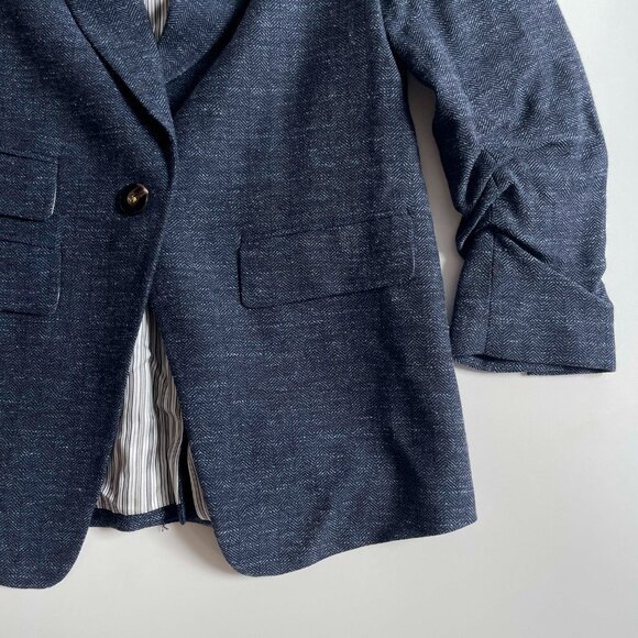 Veronica Beard Martel Dickey Jacket Herringbone Wool Blazer Navy Size 6 NEW NWT - Picture 5 of 11